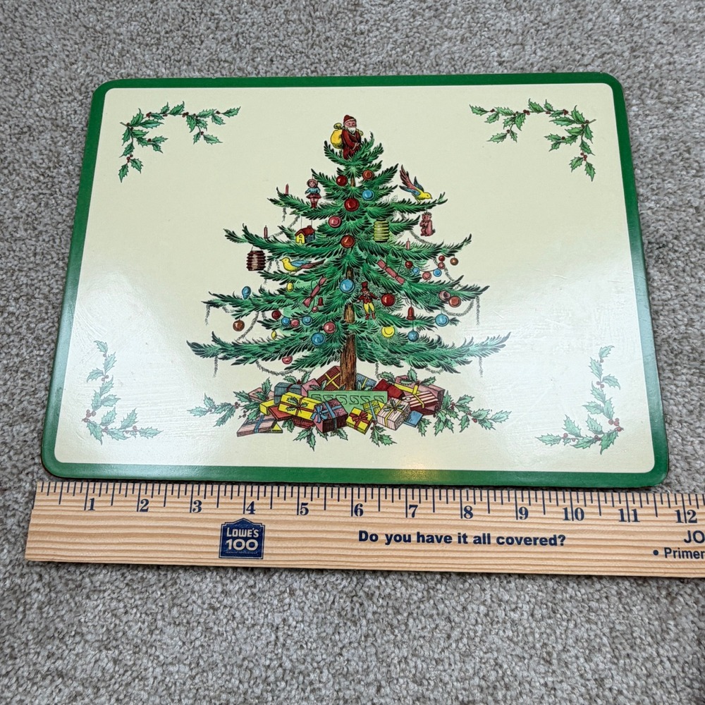 Pimpernel Spode Christmas Tree Placemats Set of 6 Cork Backed - Picture 9 of 10